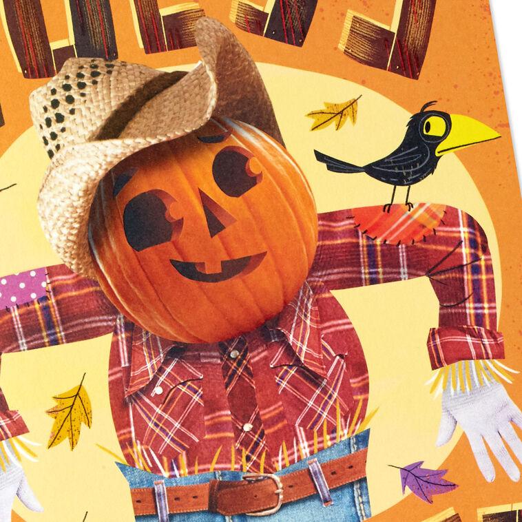 Hallmark Pumpkin Butt Scarecrow Funny Musical Pop-Up Halloween Card