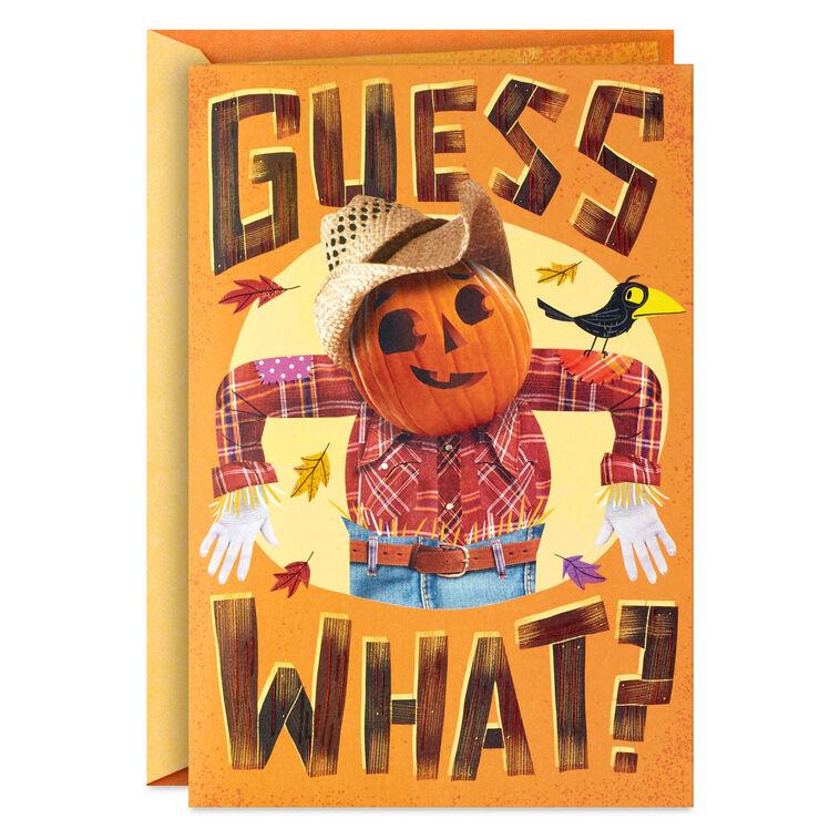 hallmark Pumpkin Butt Scarecrow Funny Musical Pop-Up Halloween Card