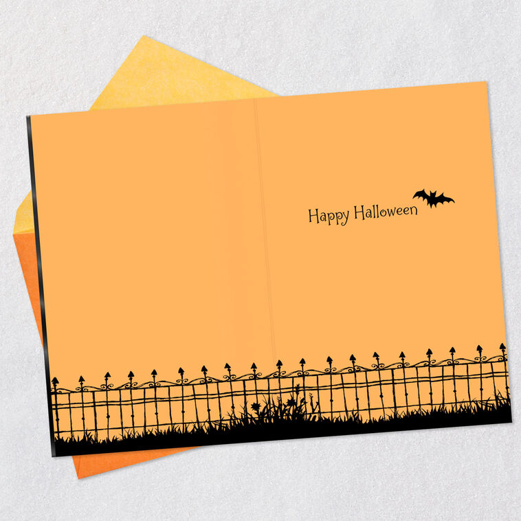 Hallmark Pumpkin On Wrought Iron Fence Halloween Card