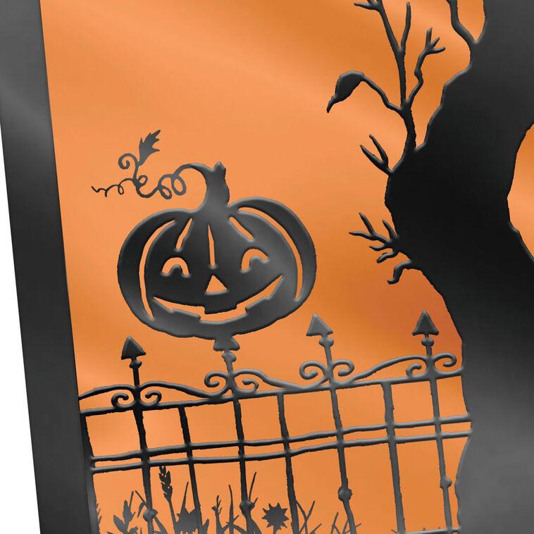 Hallmark Pumpkin On Wrought Iron Fence Halloween Card