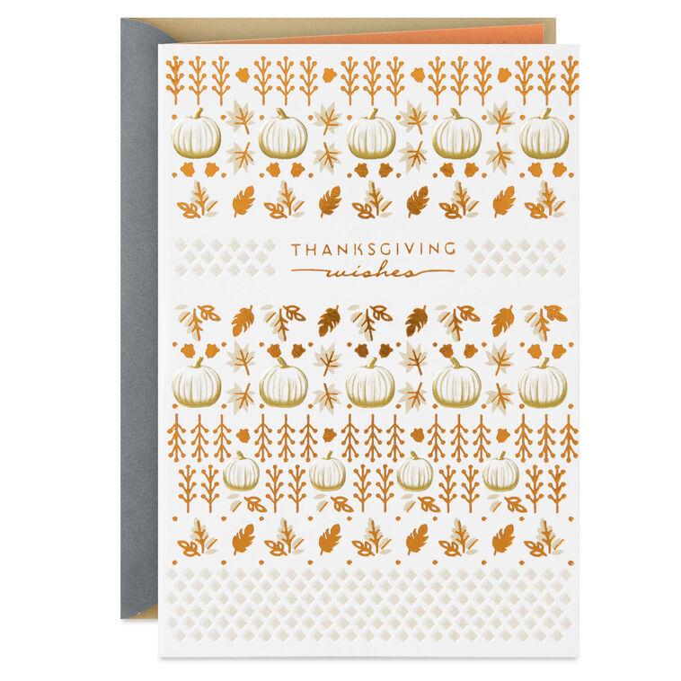 hallmark Pumpkins and Fall Leaves Happy Thanksgiving Card