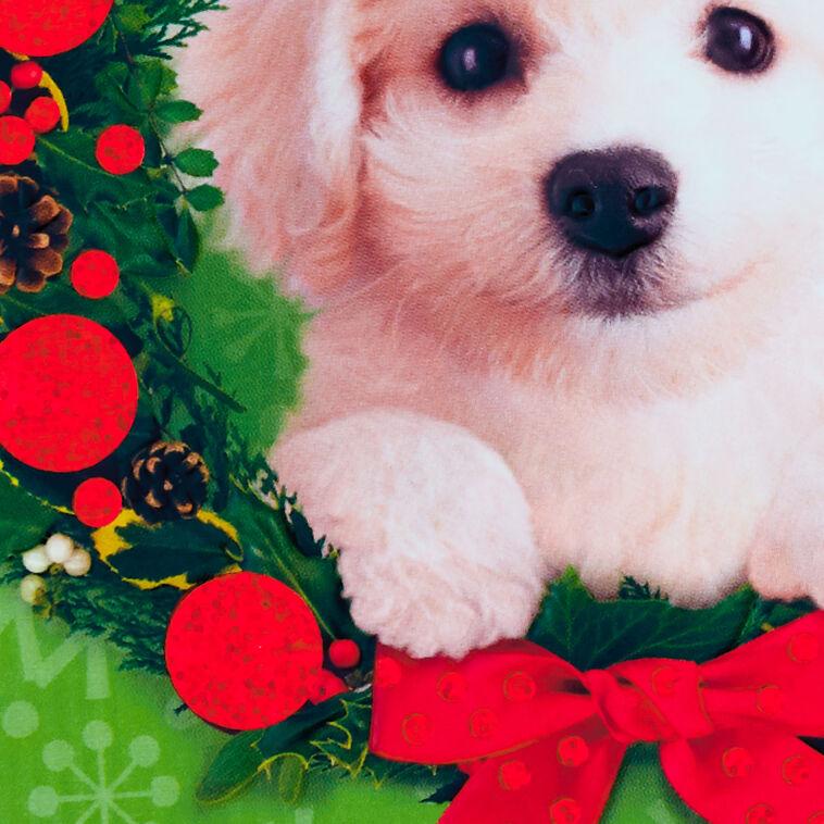 Hallmark Puppy In Santa Hat Christmas Card For Great-Granddaughter