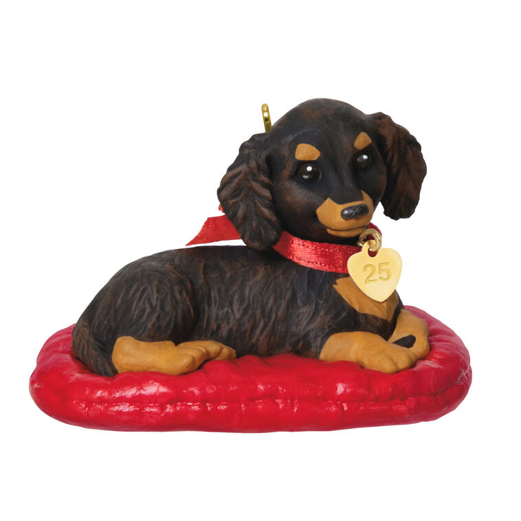 hallmark Puppy Love Long-Haired Dachshund 2025 Ornament