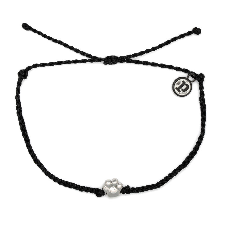 hallmark Pura Vida Paw Print Charm Black Mini Braided Bracelet
