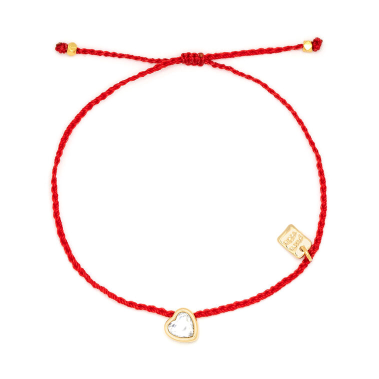 hallmark Pura Vida Red Dainty Bracelet With Gold Heart Bead