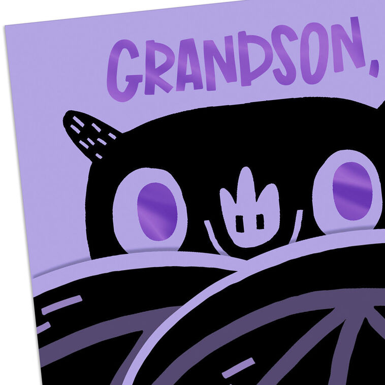 Hallmark Purple And Black Bat Halloween Card For Grandson