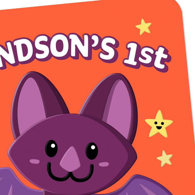 Hallmark Purple Bat With Candy Corn First Halloween Card For Grandson