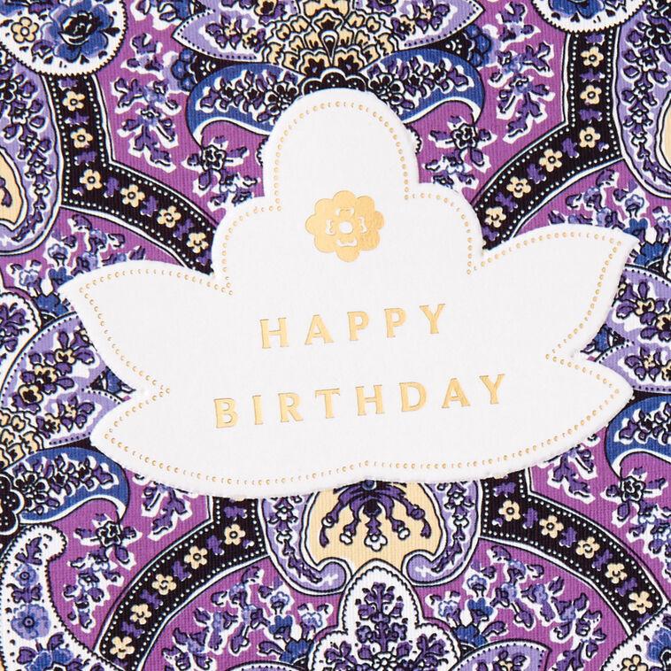 Hallmark Purple Paisley Golden Moments Birthday Card