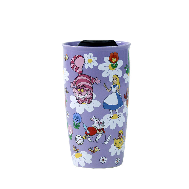 Hallmark R Squared Disney Alice In Wonderland Ceramic Travel Mug 13 Oz