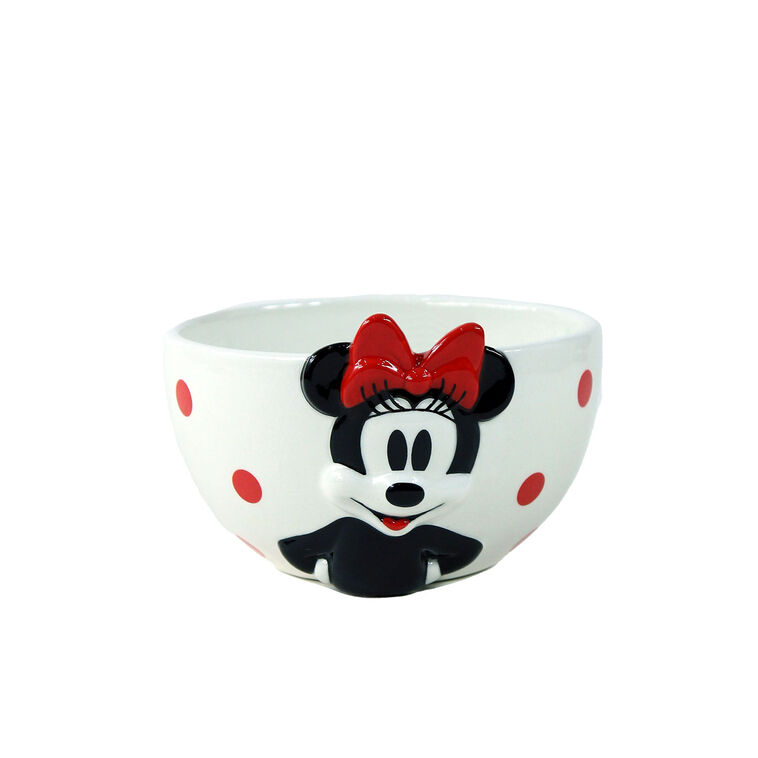 hallmark R Squared Disney Minnie Mouse Sculpted Noodle Bowl With Chopsticks