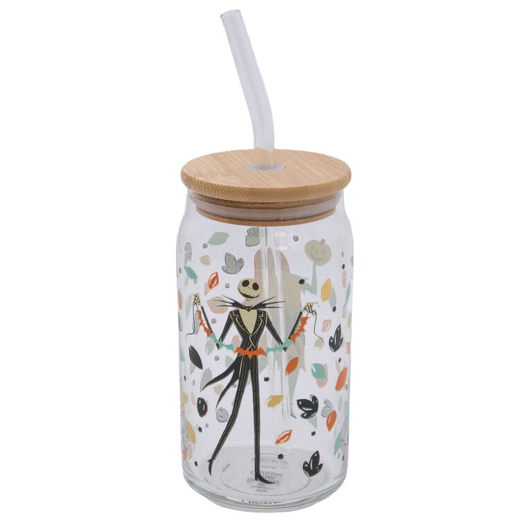 hallmark R Squared Disney Nightmare Before Christmas Jack and Sally Glass Sipper Cup 16 oz