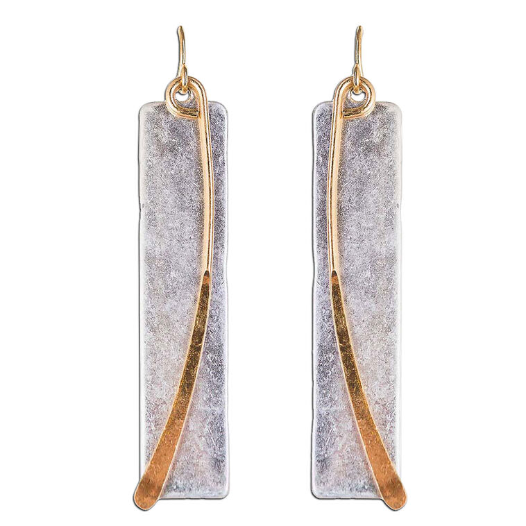 hallmark Rain Jewelry Bar and Arc Mixed Metal Drop Earrings