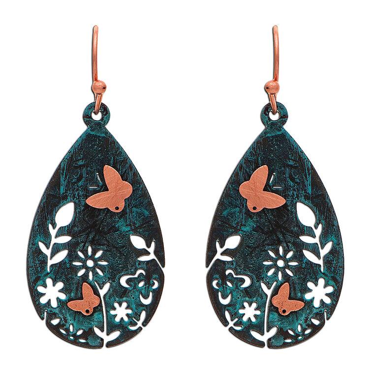 hallmark Rain Jewelry Flower Cutout Teardrop Earrings