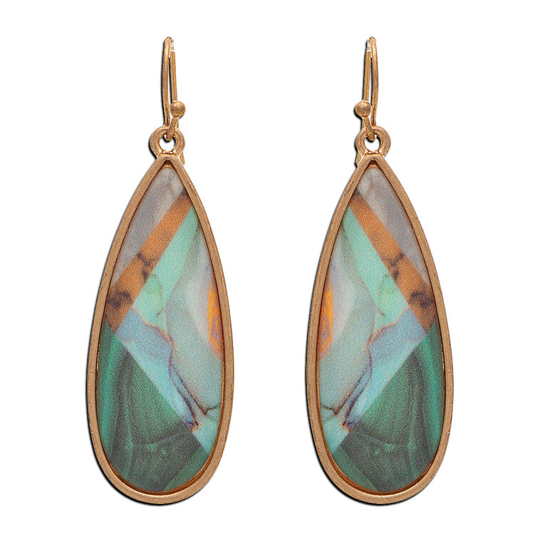 hallmark Rain Jewelry Modern Green Marbled Drop Earrings