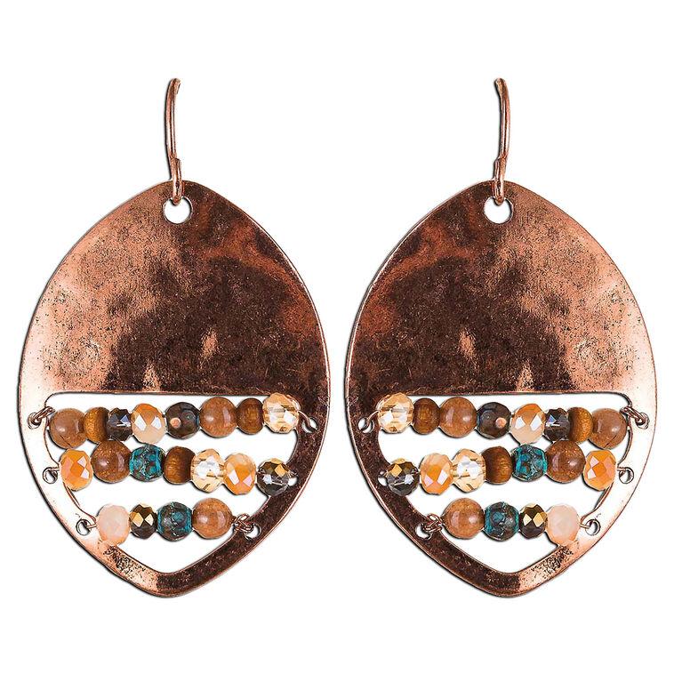 hallmark Rain Jewelry Oval Abacus Beaded Copper Earrings