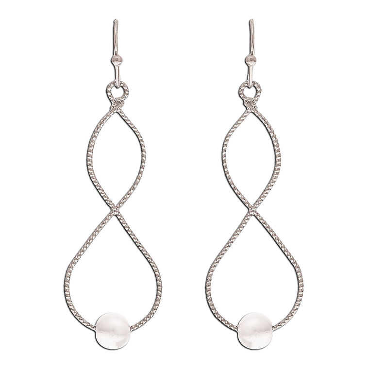 hallmark Rain Jewelry Silver Infinity Twist Earrings With Pearl