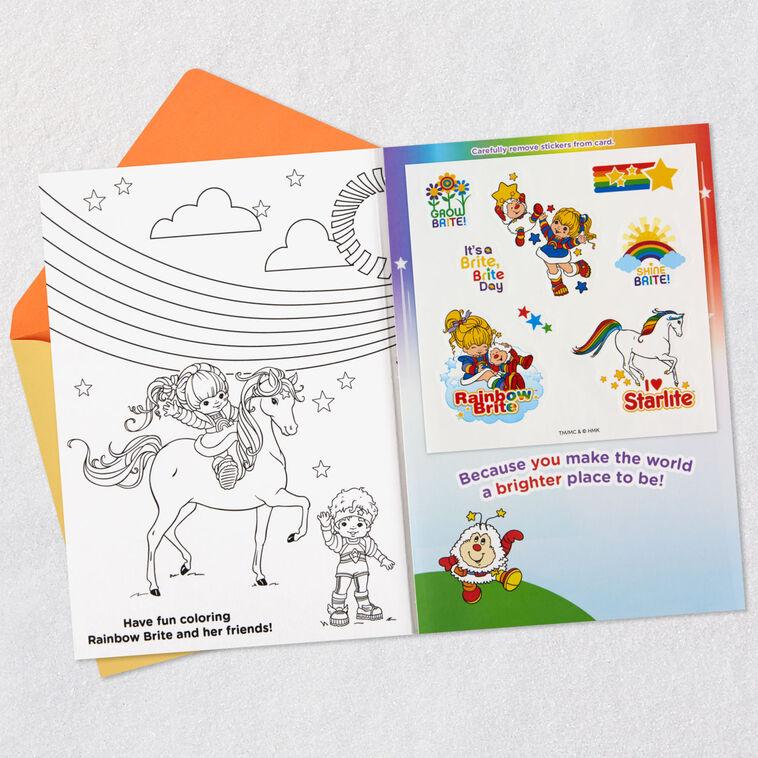 Hallmark Rainbow Brite Hope It's Magical Birthday Coloring Card For Kids With Stickers