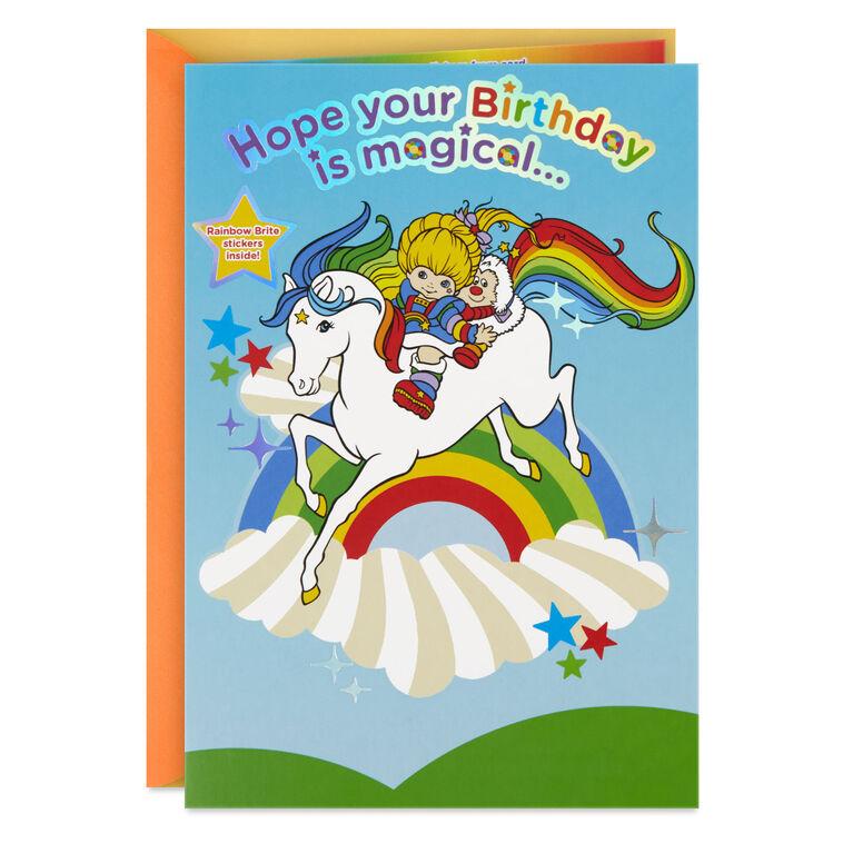 hallmark Rainbow Brite Hope It's Magical Birthday Coloring Card for Kids With Stickers