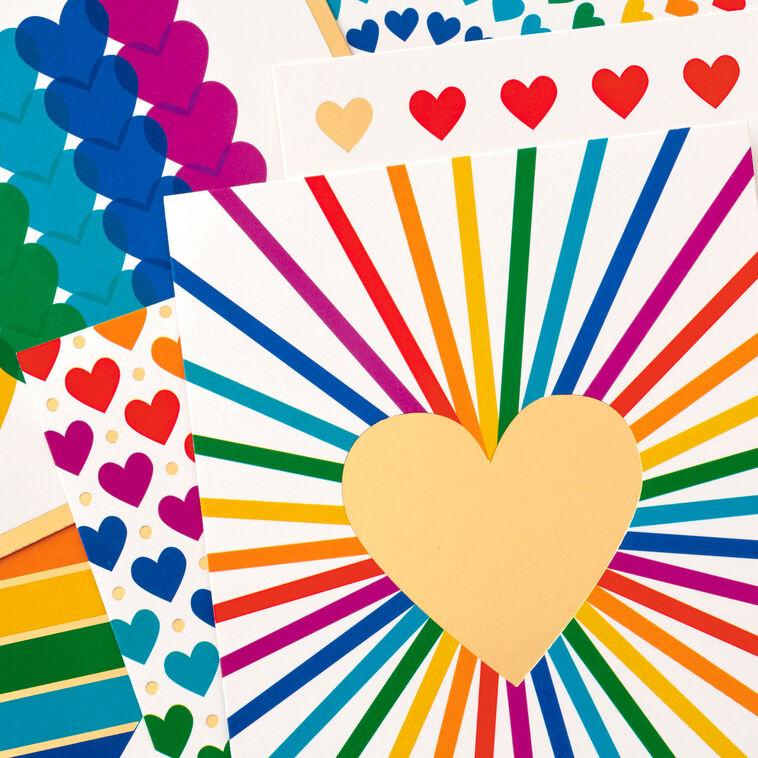 Hallmark Rainbow Hearts Boxed Blank Notes Assortment Pack Of 24