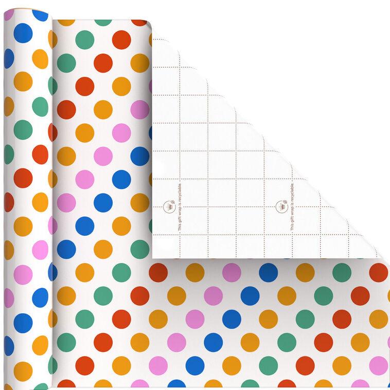 hallmark Rainbow Polka Dots Wrapping Paper Mini Roll 38.8 sq. ft