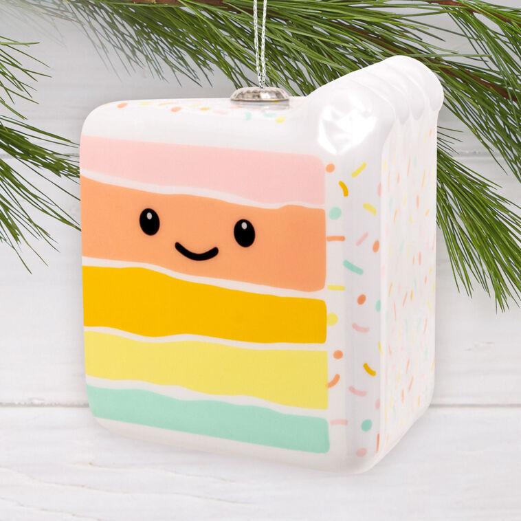 Hallmark Rainbow Slice Of Cake Shatterproof Hallmark Ornament
