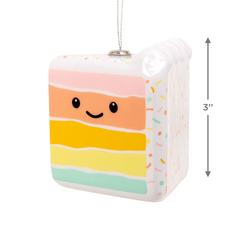 Hallmark Rainbow Slice Of Cake Shatterproof Hallmark Ornament