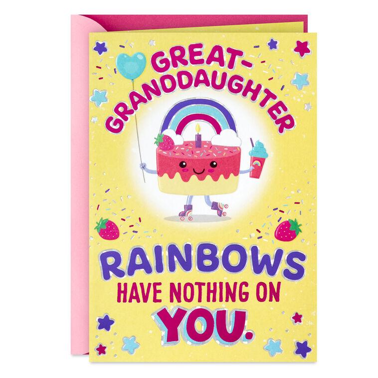 hallmark Rainbows Have Nothing on You Birthday Card for Great-Granddaughter