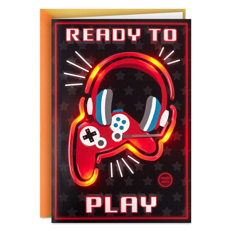 hallmark Ready to Play Video Game Musical Birthday Card With Light