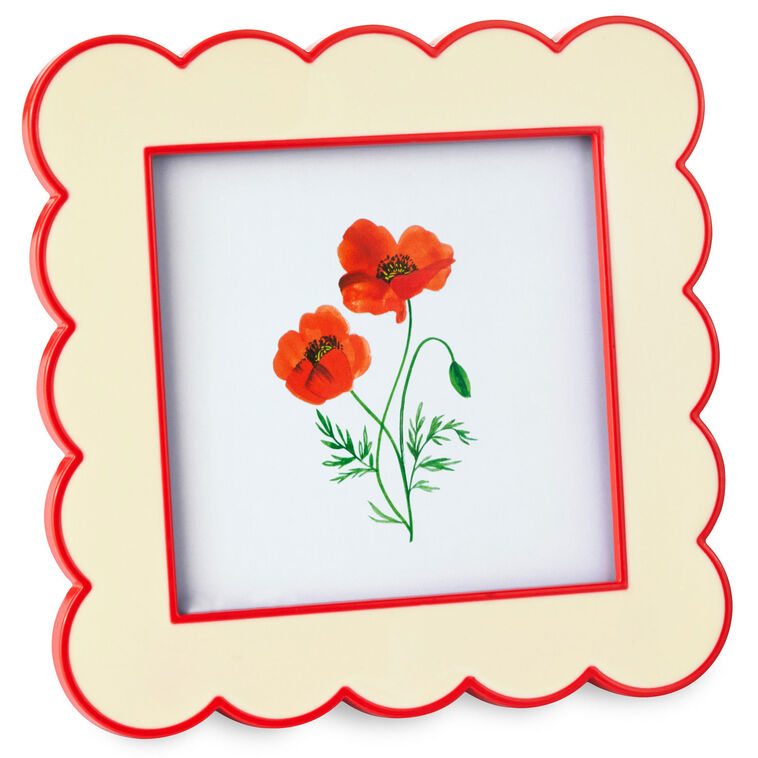 hallmark Red and Cream Scalloped Square Picture Frame 4x4