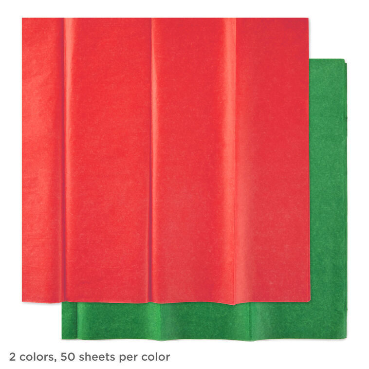 Hallmark Red And Green 2-Pack Bulk Tissue Paper 100 Sheets