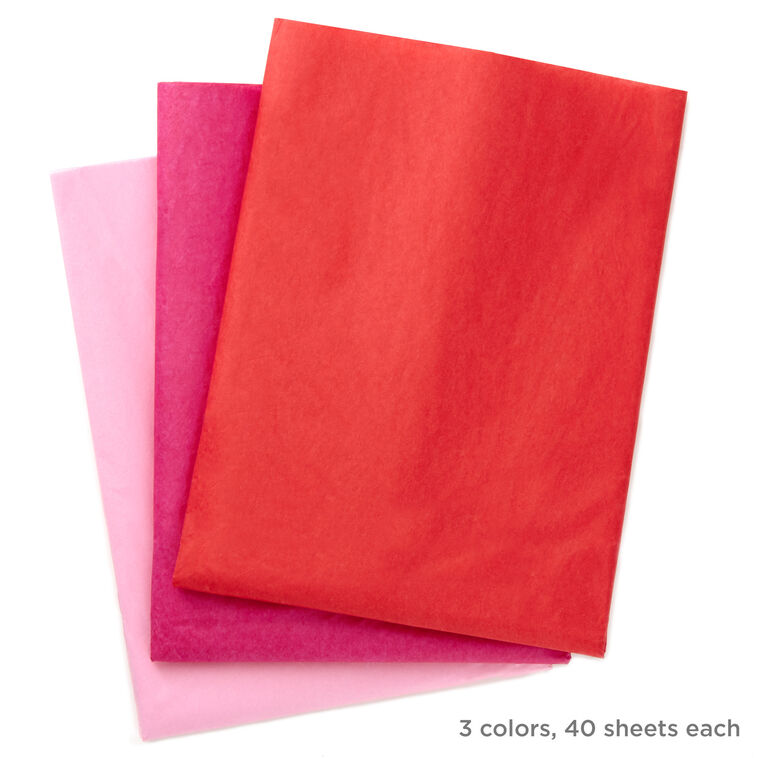 Hallmark Red/Fuchsia/Pink 3-Pack Bulk Tissue Paper 120 Sheets