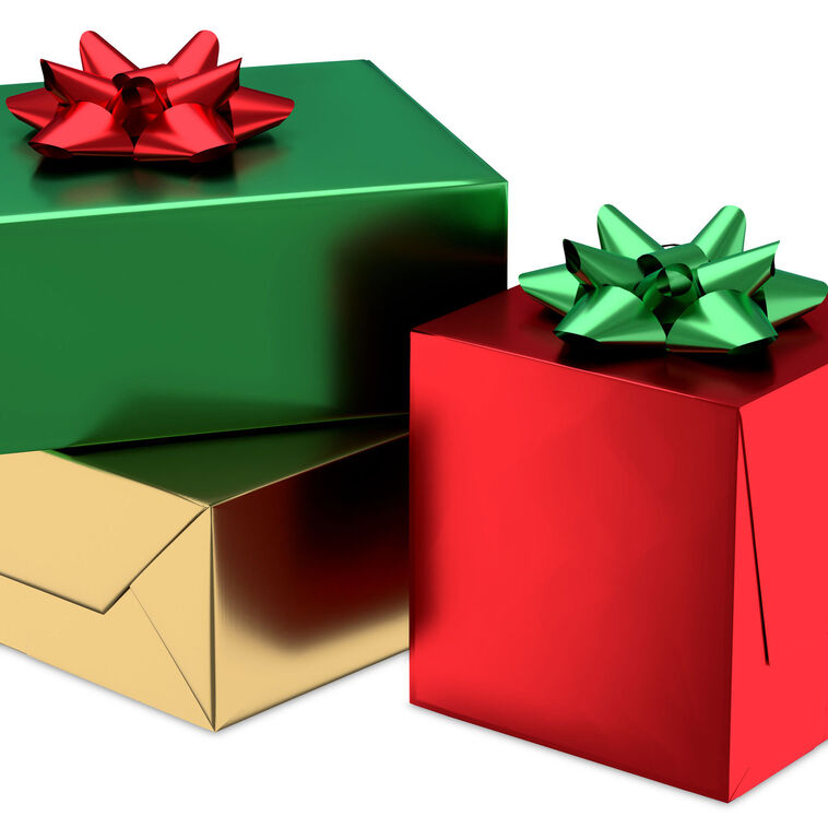 Hallmark Red Green Gold Foil 3-Pack Christmas Wrapping Paper 60 Sq. Ft