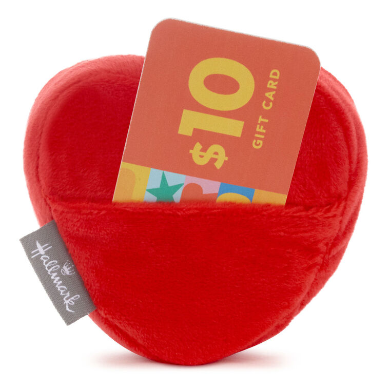 Hallmark Red Heart With Pocket Plush Gift Card Holder