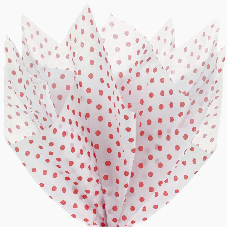 Hallmark Red Polka Dots On White Tissue Paper 6 Sheets