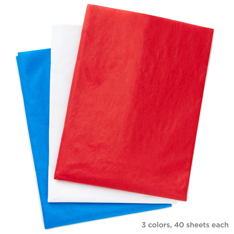Hallmark Red/White/Blue 3-Pack Bulk Tissue Paper 120 Sheets