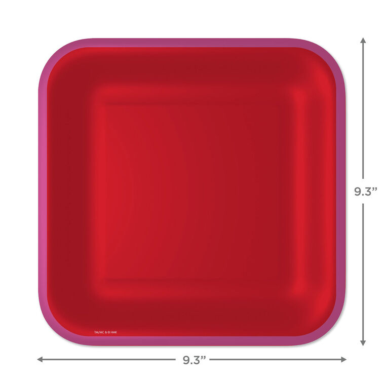 Hallmark Red With Pink Edge Square Dinner Plates Set Of 8