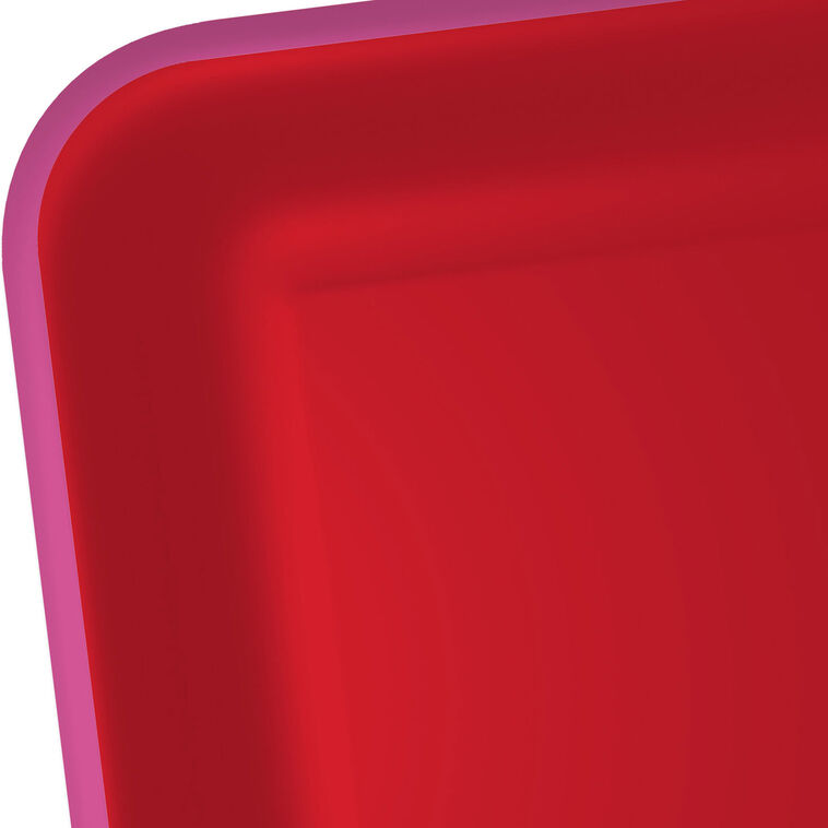 Hallmark Red With Pink Edge Square Dinner Plates Set Of 8