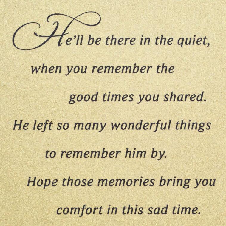 Hallmark Remembering Him Gilded Leaves Sympathy Card