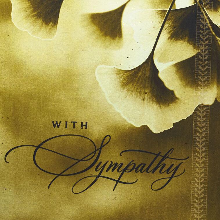 Hallmark Remembering Him Gilded Leaves Sympathy Card