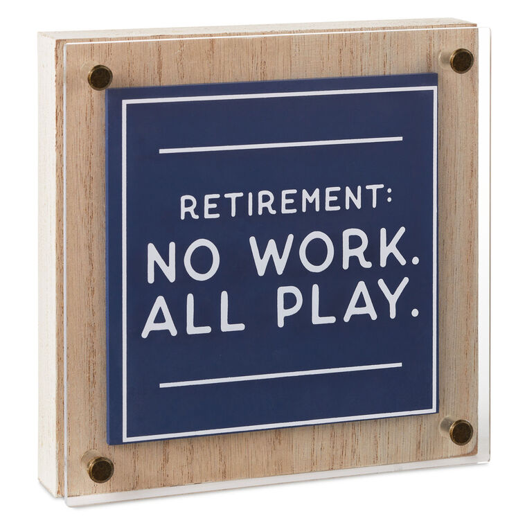hallmark Retirement: No Work All Play Layered Wall Decor 6.5"