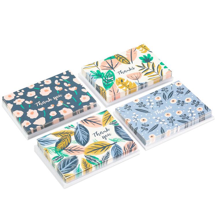 hallmark Retro Flowers and Leaves Assorted Blank Thank-You Notes Pack of 48
