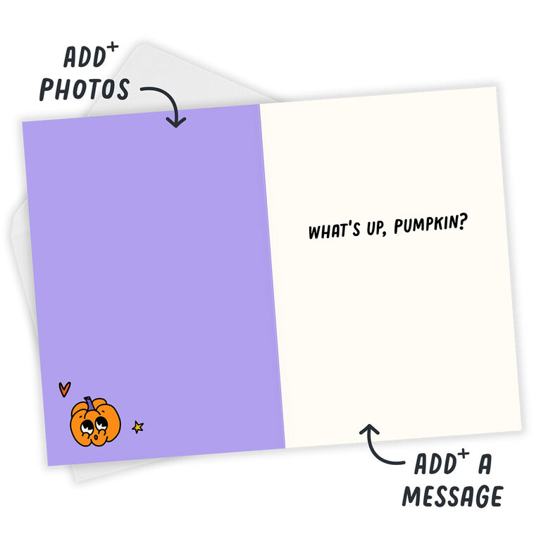 Hallmark Retro Groovy Pumpkin Custom Halloween Card