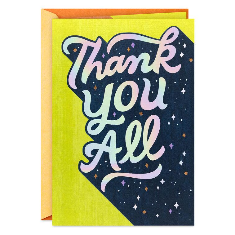 hallmark Retro Lettering and Stars Thank You Card for All
