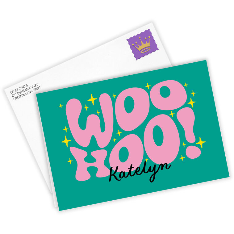 Hallmark Retro Sparkling Woo Hoo Custom Birthday Card
