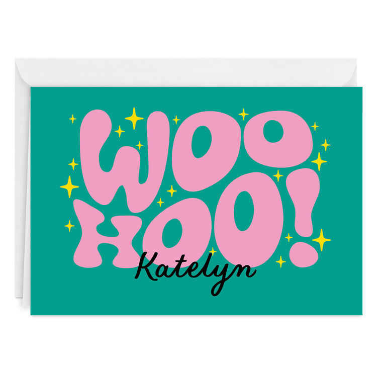 hallmark Retro Sparkling Woo Hoo Custom Birthday Card