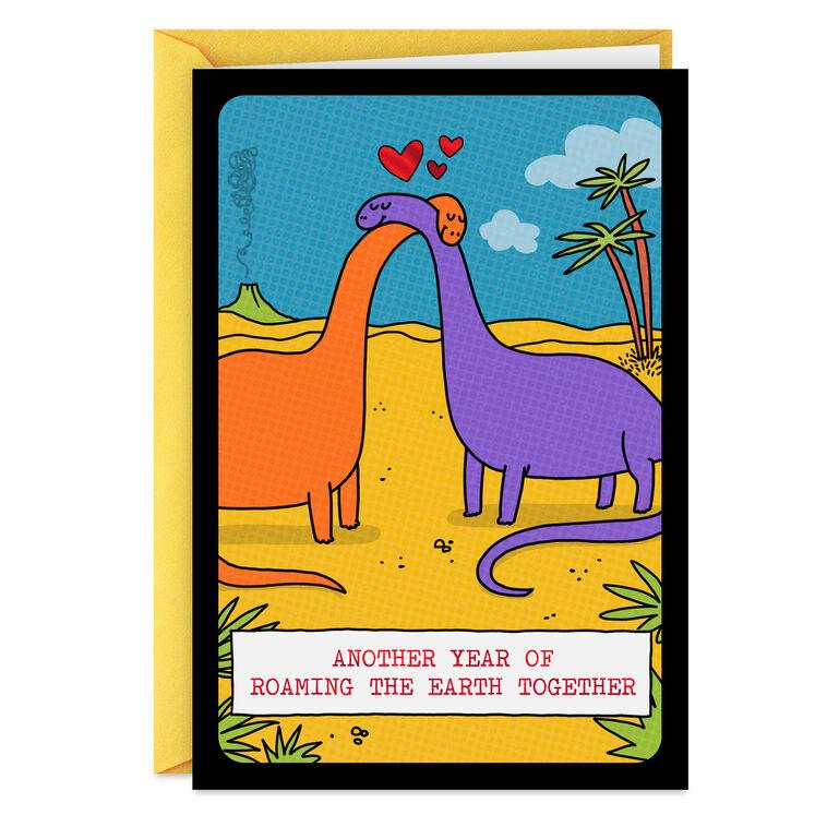 hallmark Roaming the Earth Together Dinosaurs Funny Romantic Anniversary Card