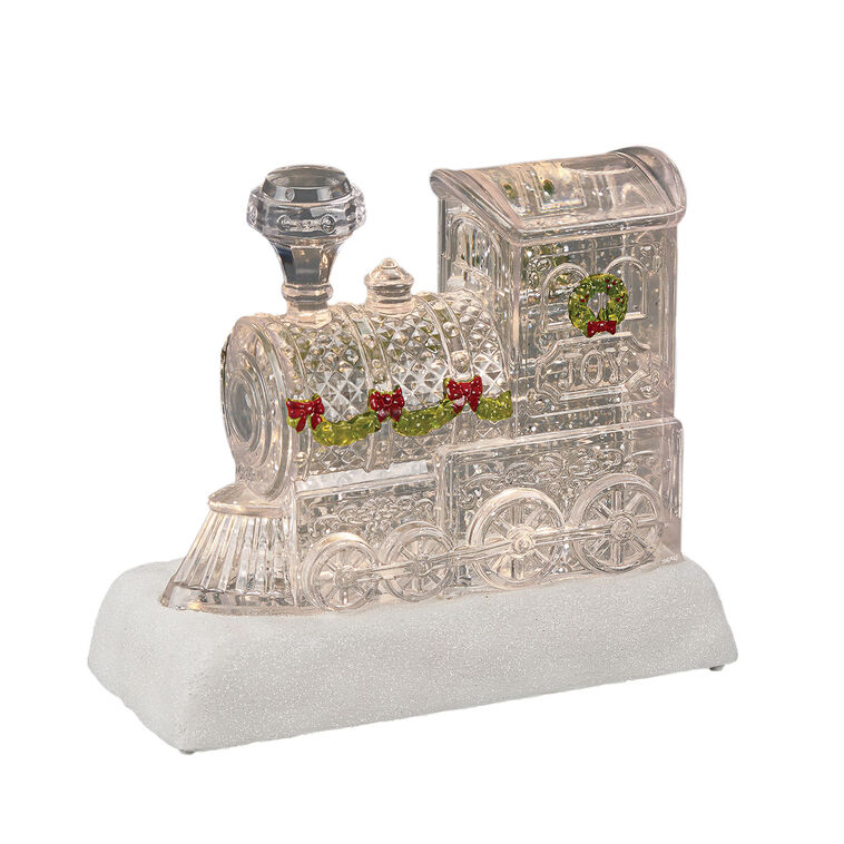 hallmark Roman Holiday Train Snow Globe Figurine With Lights 6"