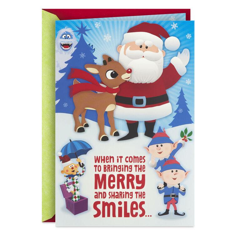 hallmark Rudolph the Red-Nosed Reindeer® Bringing the Merry Musical Christmas Card for Kids