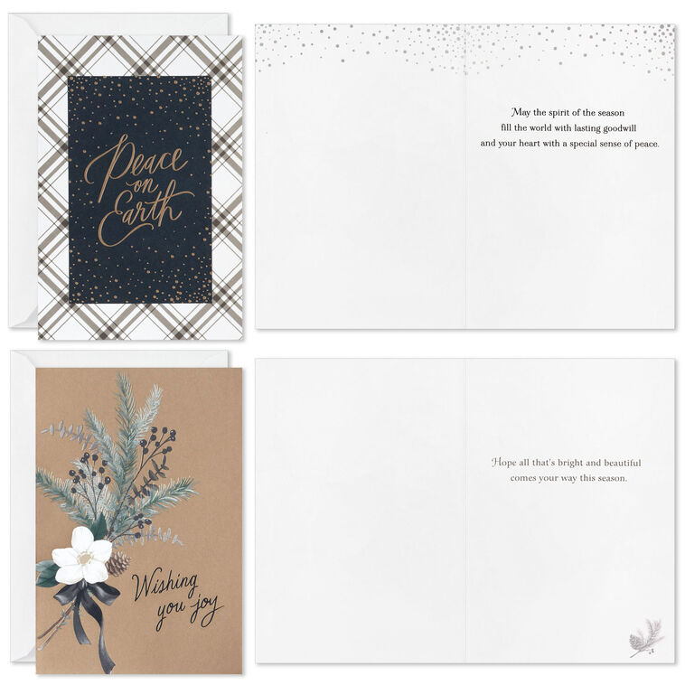 Hallmark Rustic Elegance Boxed Christmas Cards Assortment Pack Of 24