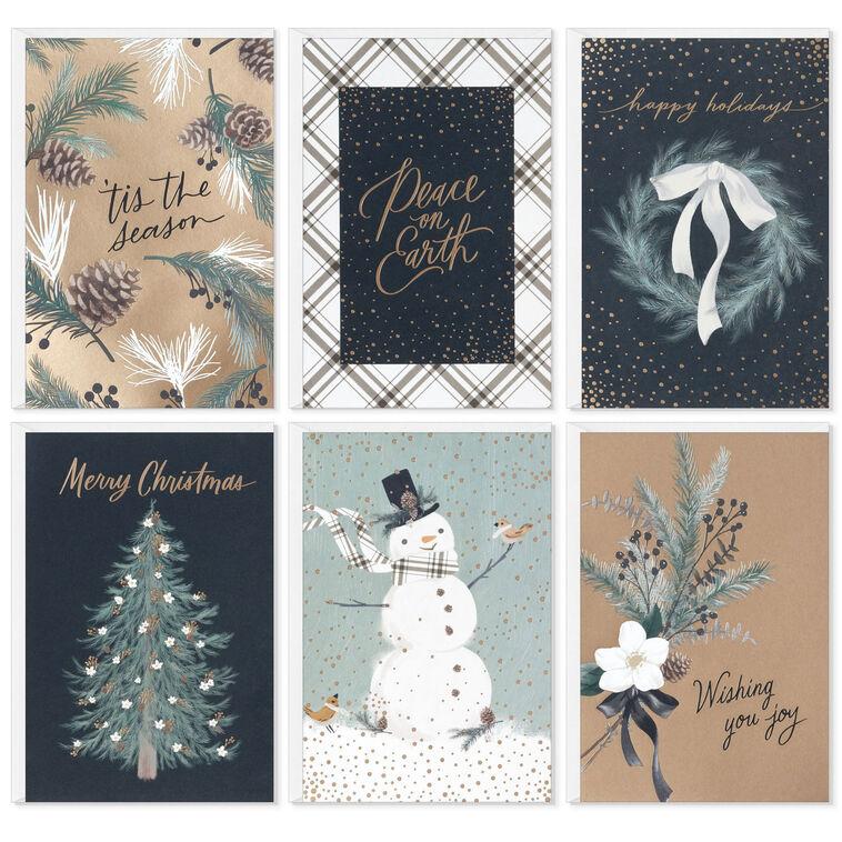 hallmark Rustic Elegance Boxed Christmas Cards Assortment Pack of 24